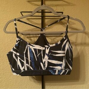 Fabletics Black and Blue Strappy Sports Bra